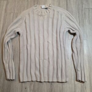 Vintage Armani Exchange Sweater Mens Large Gray Tight Knit Wool Blend Size Large